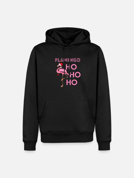 Flamingo Hohoho - Men’s Premium Organic Hoodie - black