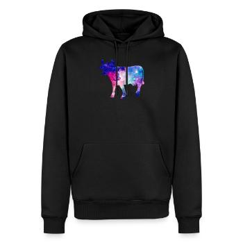 Galaxy Kuh Weltall Geschenk - Männer Premium Bio Hoodie - Schwarz - Vorne - Nico (187cm)