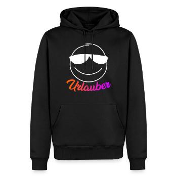 Vacances de vacances - Sweat à capuche Premium bio Homme - noir - Devant - Nico (187cm)