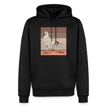 Taube Straßentaube Retro Vogel Taubenzüchter - Männer Premium Bio Hoodie - Schwarz - Vorne - Nico (187cm)