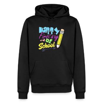 Retour à l'école Premier jour d'école - Sweat à capuche Premium bio Homme - noir - Devant - Nico (187cm)