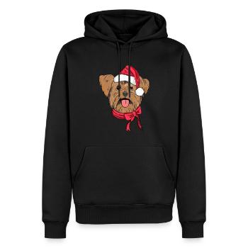 Yorkshire Terrier Noël Chapeau Chien Amant Noël - Sweat à capuche Premium bio Homme - noir - Devant - Nico (187cm)