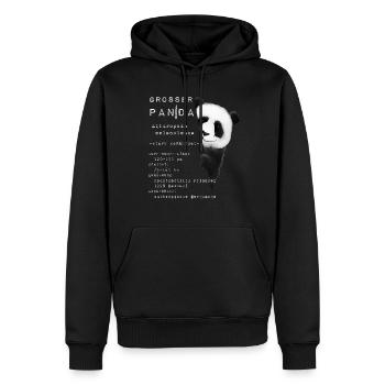 Panda fond connaissances faits infos info cadeau - Sweat à capuche Premium bio Homme - noir - Devant - Nico (187cm)