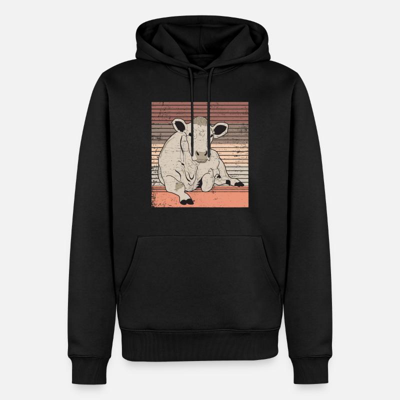 vache - Sweat à capuche Premium bio Homme - noir