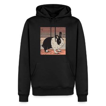 lapin néerlandais - Sweat à capuche Premium bio Homme - noir - Devant - Nico (187cm)