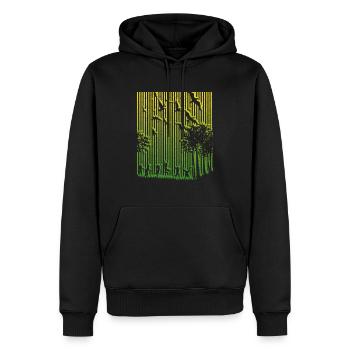 Illusion, Strichcode - Männer Premium Bio Hoodie - Schwarz - Vorne - Nico (187cm)