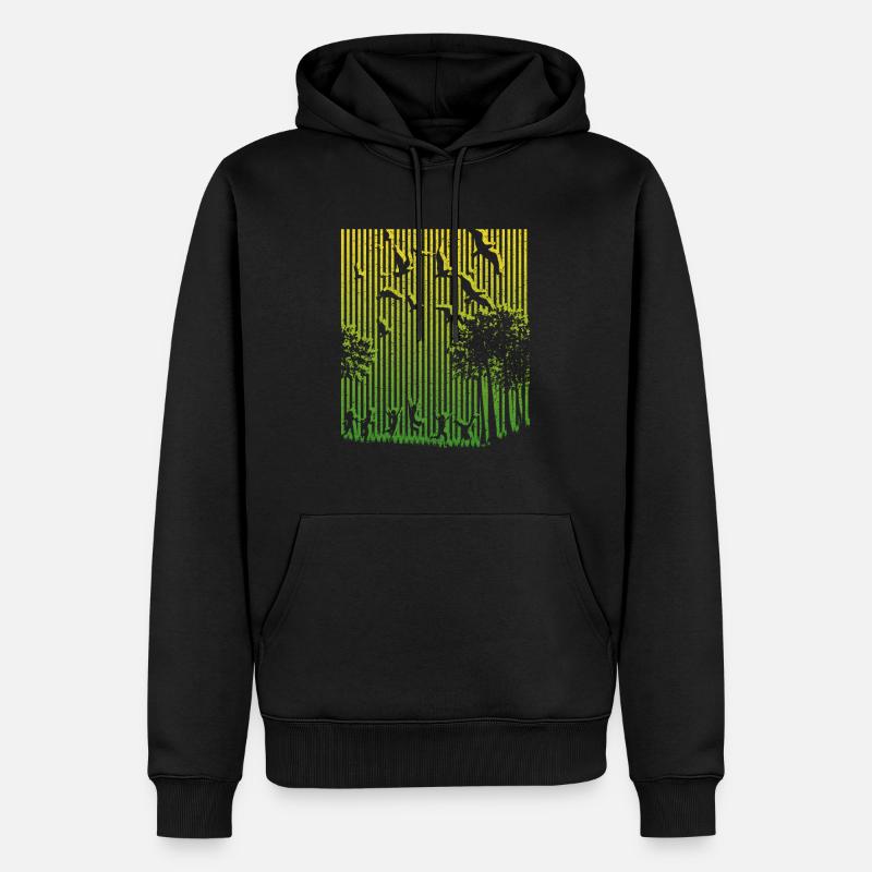 Illusion, code à barres - Sweat à capuche Premium bio Homme - noir