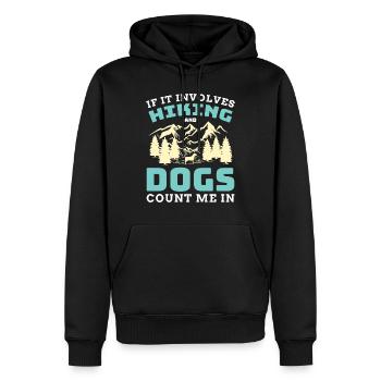 Wandern Hunde Bergwanderung Natur Geschenk - Männer Premium Bio Hoodie - Schwarz - Vorne - Nico (187cm)