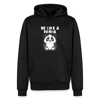 Sei wie ein Panda! Tier Geschenkidee - Männer Premium Bio Hoodie - Schwarz - Vorne - Nico (187cm)
