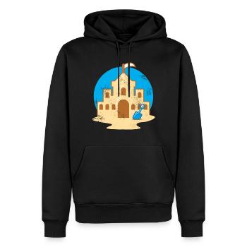 Château de sable château de sable château château plage enfants - Sweat à capuche Premium bio Homme - noir - Devant - Nico (187cm)