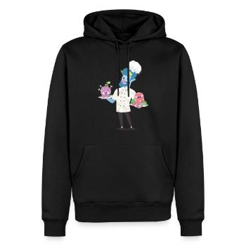 Chef Chef Cadeau Chef Cuisine Monstre Horreur - Sweat à capuche Premium bio Homme - noir - Devant - Nico (187cm)