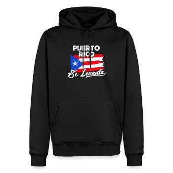 Porto Rico - Sweat à capuche Premium bio Homme - noir - Devant - Nico (187cm)