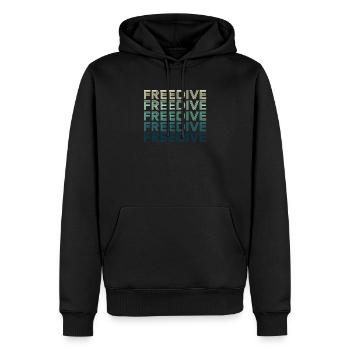 Freedive Apnoetaucher Retro - Männer Premium Bio Hoodie - Schwarz - Vorne - Nico (187cm)