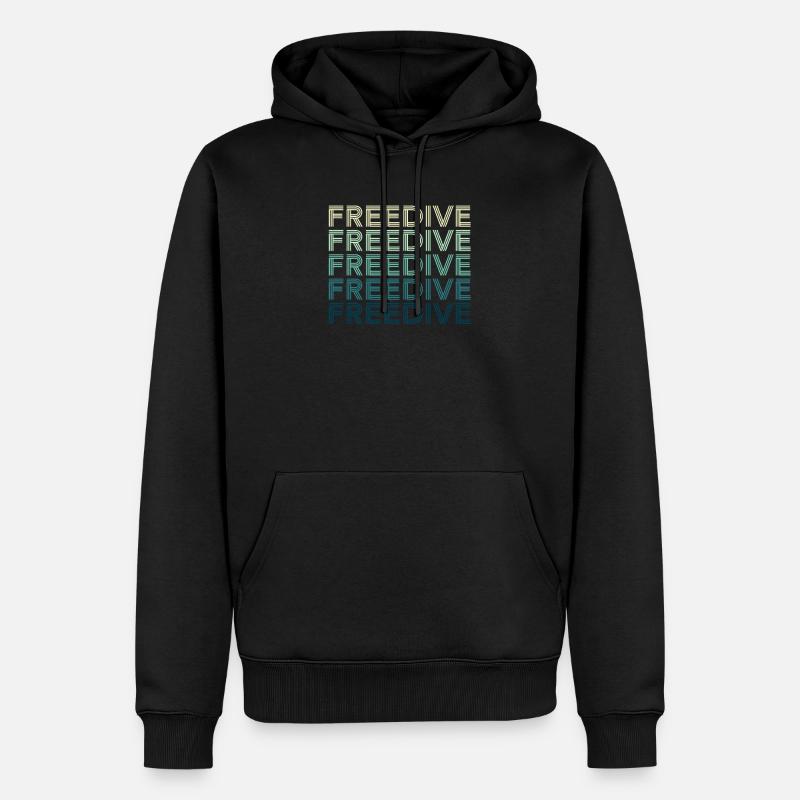 Freedive apnéiste rétro - Sweat à capuche Premium bio Homme - noir