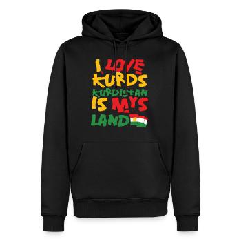 Kurdistan Tigris - Sweat à capuche Premium bio Homme - noir - Devant - Nico (187cm)