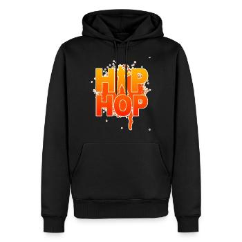 Hip hop - Sweat à capuche Premium bio Homme - noir - Devant - Nico (187cm)