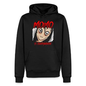 Momo horreur - Sweat à capuche Premium bio Homme - noir - Devant - Nico (187cm)