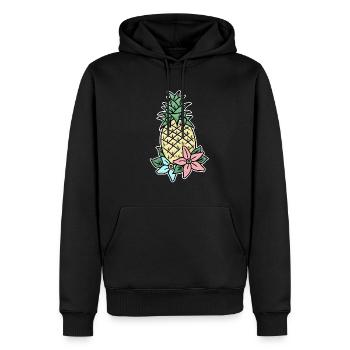 Orchidee Ananas Kahlo Kunst Hawaii Geschenkidee - Männer Premium Bio Hoodie - Schwarz - Vorne - Nico (187cm)