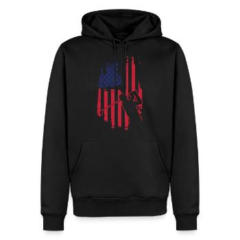 Amerikanische Flagge Scheibe Golf Tshirt Männer - Männer Premium Bio Hoodie - Schwarz - Vorne - Nico (187cm)