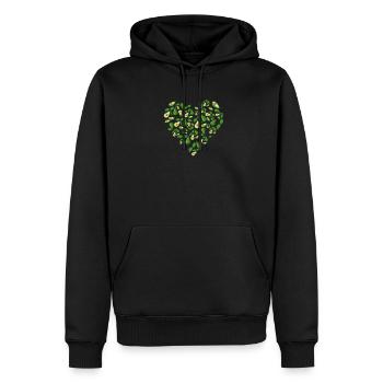 J'aime l'avocat - Sweat à capuche Premium bio Homme - noir - Devant - Nico (187cm)