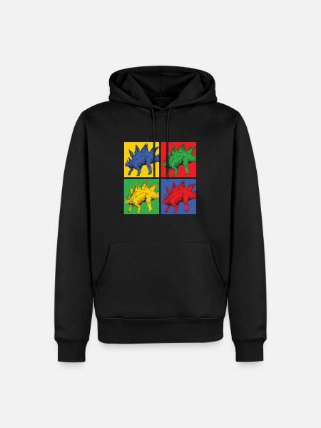 Dinosaurier - Männer Premium Bio Hoodie - Schwarz
