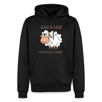 Aaab Dyslexic Sheep T-Shirt Funny Farm Animal - Men’s Premium Organic Hoodie - black - Front - Nico (187cm)