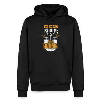 Drummer Percussion Drums Drummer Gift - Sweat à capuche Premium bio Homme - noir - Devant - Nico (187cm)