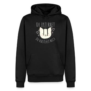 Oh Internet Du Verstehst Mich - Männer Premium Bio Hoodie - Schwarz - Vorne - Nico (187cm)