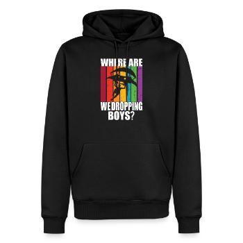 Où allons-nous laisser tomber les gars? PUBG Battle Royal - Sweat à capuche Premium bio Homme - noir - Devant - Nico (187cm)