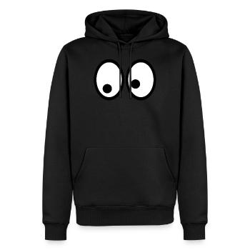 Augen die dich beobachten, zieht Blicke auf dich - Männer Premium Bio Hoodie - Schwarz - Vorne - Nico (187cm)