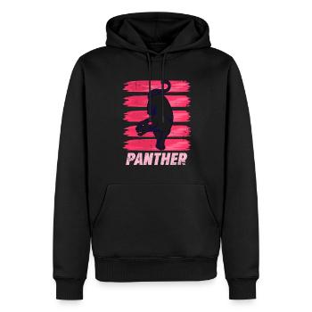 Cadeau Panther Big Cat Safari Noir Blanc - Sweat à capuche Premium bio Homme - noir - Devant - Nico (187cm)