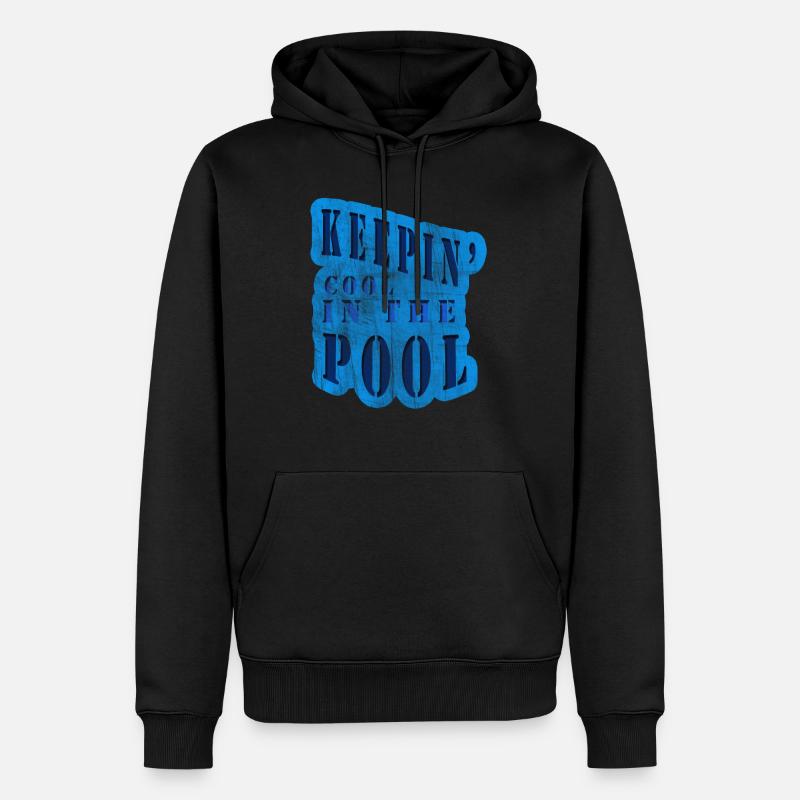 Cool im Pool - Männer Premium Bio Hoodie - Schwarz