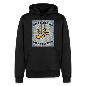 chips - Sweat à capuche Premium bio Homme - noir - Devant - Nico (187cm)
