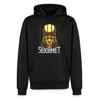 Ägyptische Göttin Sachmet Löwin Mythologie - Männer Premium Bio Hoodie - Schwarz - Vorne - Nico (187cm)
