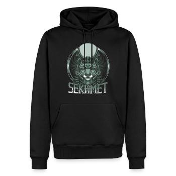 Déesse de la guerre Sachmet Egypte Egypte dieu - Sweat à capuche Premium bio Homme - noir - Devant - Nico (187cm)
