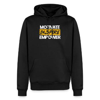 motivation - Sweat à capuche Premium bio Homme - noir - Devant - Nico (187cm)