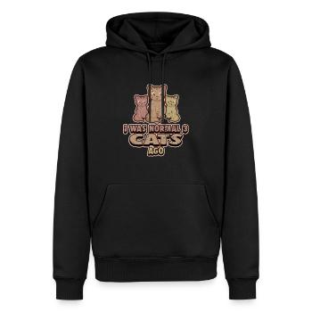 dame de chat - Sweat à capuche Premium bio Homme - noir - Devant - Nico (187cm)