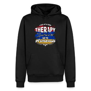 Ich brauche keine Therapie, ich brauche Armenien - Männer Premium Bio Hoodie - Schwarz - Vorne - Nico (187cm)