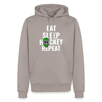 hockey - Sweat à capuche Premium bio Homme - taupe - Devant - Nico (187cm)