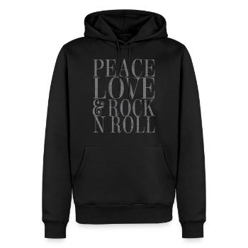 Rock And Roll - Men’s Premium Organic Hoodie - black - Front - Nico (187cm)