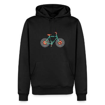 Faire du vinyle v2 - Sweat à capuche Premium bio Homme - noir - Devant - Nico (187cm)