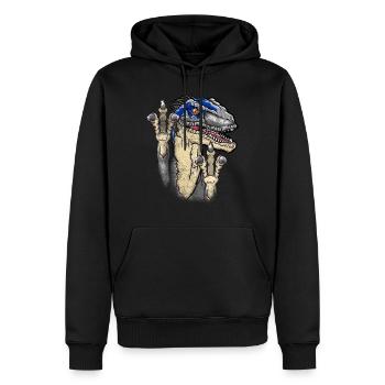 Jurassic Universe Blue Raptor Clever T REX prehistoric - Men’s Premium Organic Hoodie - black - Front - Nico (187cm)