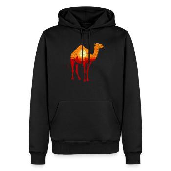 Wüste Kamel Sahara Arabien Savanne Orient Vintage - Männer Premium Bio Hoodie - Schwarz - Vorne - Nico (187cm)
