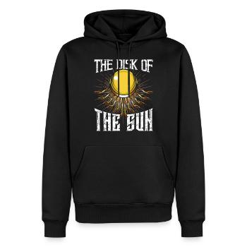 Egyptian sun disk - Men’s Premium Organic Hoodie - black - Front - Nico (187cm)