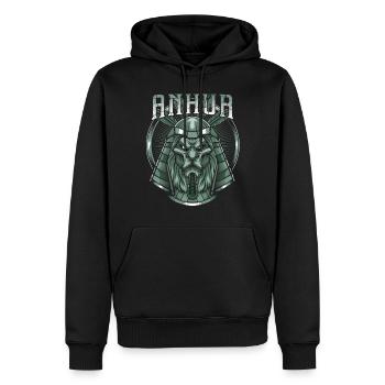 Gott des Krieges Anhur - Männer Premium Bio Hoodie - Schwarz - Vorne - Nico (187cm)