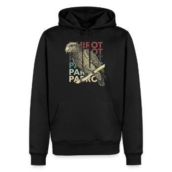 alter Stil Papagei Design Geschenk - Männer Premium Bio Hoodie - Schwarz - Vorne - Nico (187cm)
