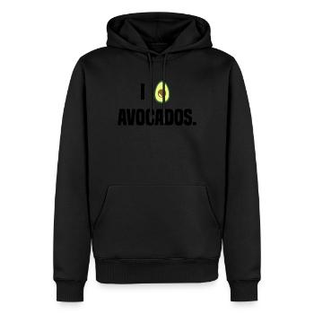 I love Avocado Design schwarz Witz Sport Gesund - Männer Premium Bio Hoodie - Schwarz - Vorne - Nico (187cm)