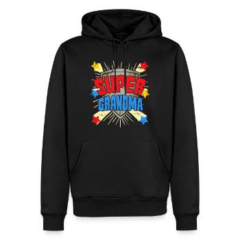 Héroïne grand-mère Omi Super grand-mère grand-mère héros - Sweat à capuche Premium bio Homme - noir - Devant - Nico (187cm)