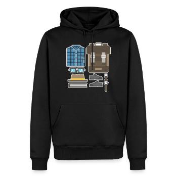 Intello équipement nerd Nerdy Geek idée cadeau - Sweat à capuche Premium bio Homme - noir - Devant - Nico (187cm)