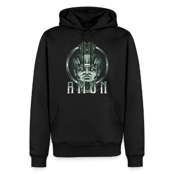 Dieu du saule dieu égyptien égyptien - Sweat à capuche Premium bio Homme - noir - Devant - Nico (187cm)